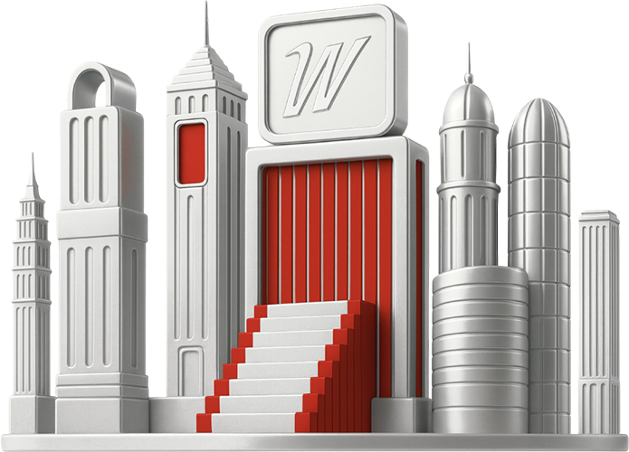 Corporate skyscraper cityscape representing our business presence